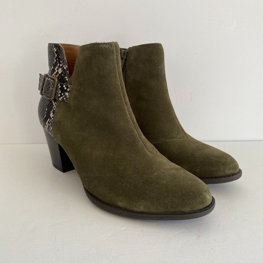Vionic Naomi Snake Ankle Boots Green EU 41.5 US 9.5